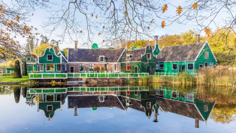 Typical Dutch village landscape
